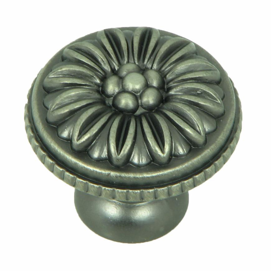 Dahlia Cabinet Knob in Weathered Nickel 1 pc
